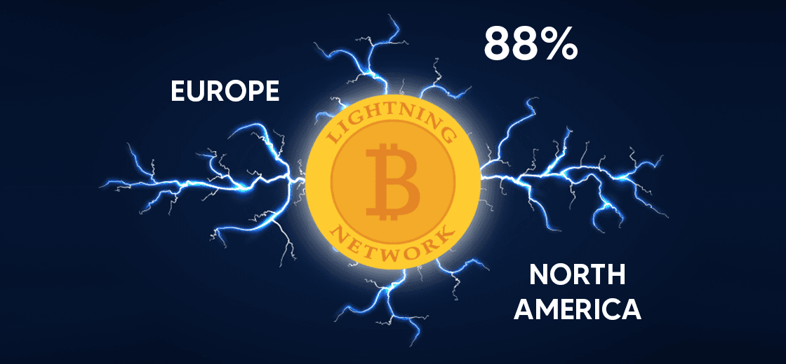 88% of Lightning Network Nodes are Run in North America and Europe
