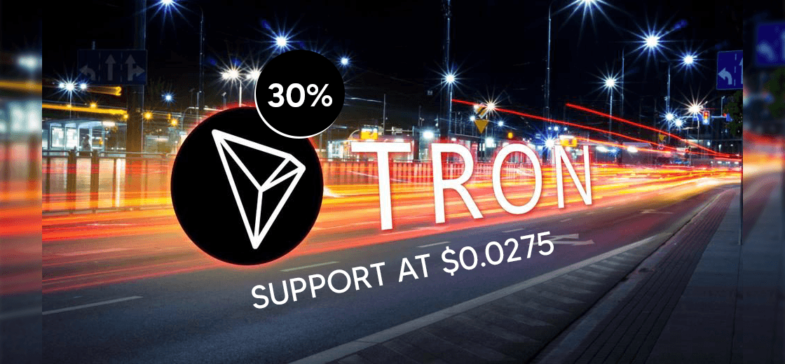 TRON Dives by 30%, Manages to Gain Support at $0.0275