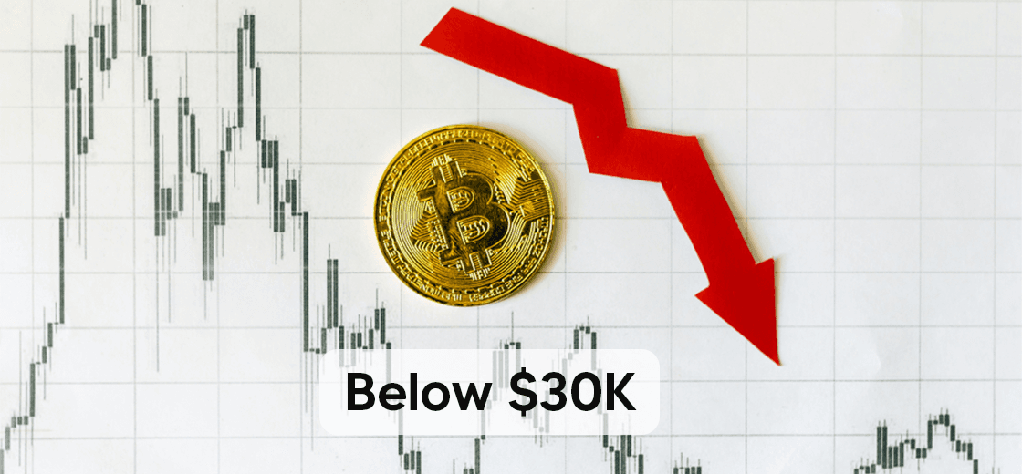Bitcoin Drops Below $30K and Indicating Further Losses