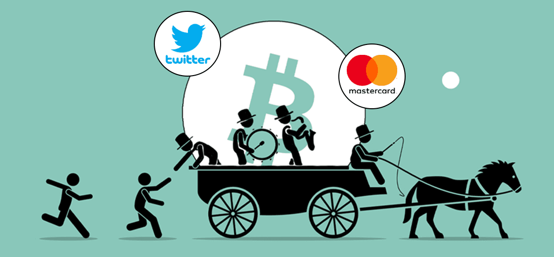Twitter, Mastercard Jumps on the Bitcoin Bandwagon