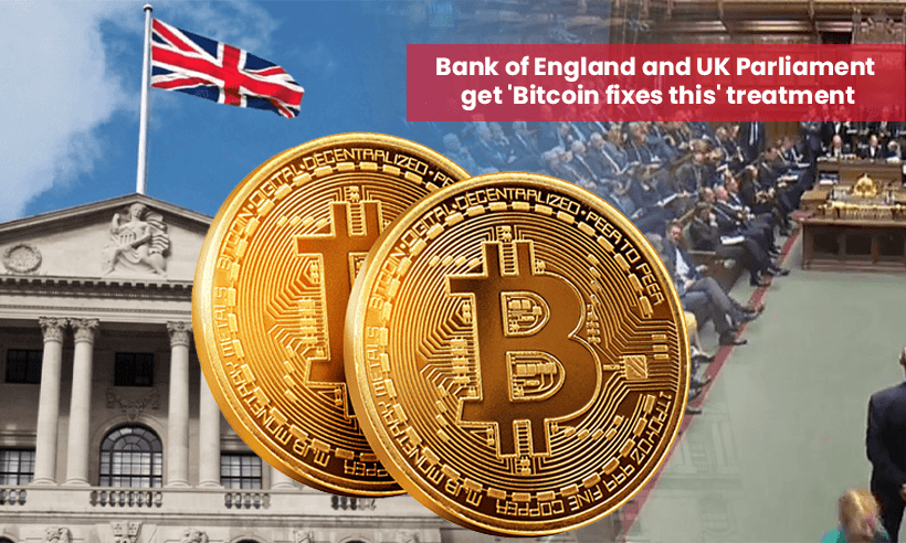 'Bitcoin fixes this' Message Prompted on Walls of BoE and UK Parliament
