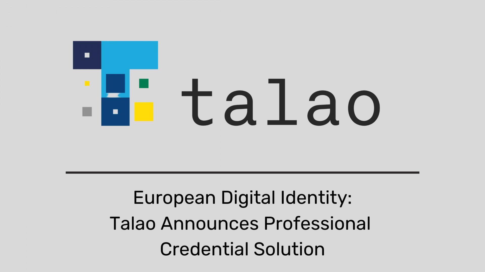 European Digital Identity: Talao Announces Professional Credential Solution