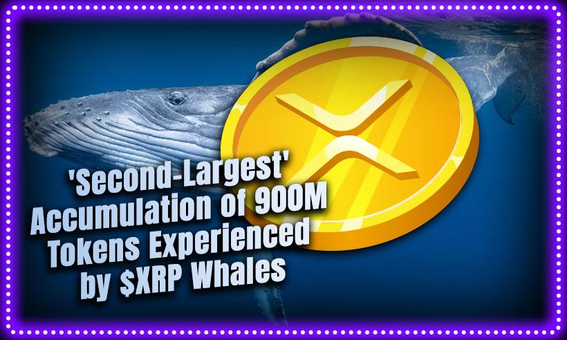 'Second-Largest' Accumulation of 900M Tokens Experienced by $XRP Whales