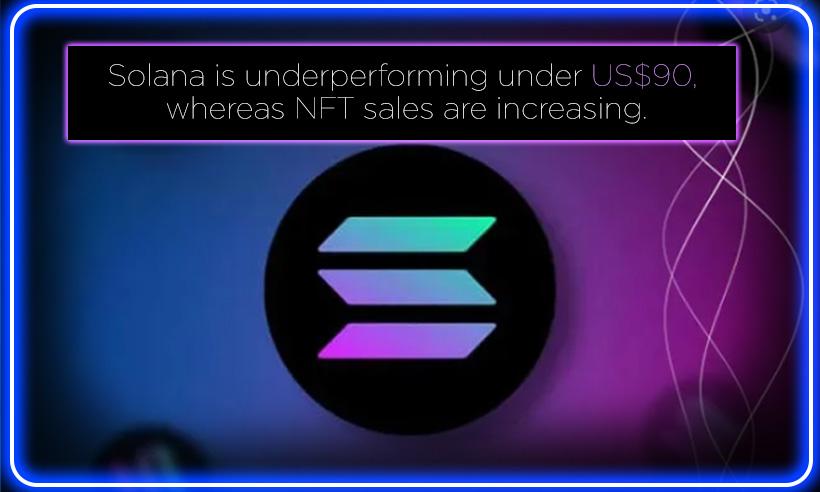 Solana is Underperforming Under US$90, Whereas NFT Sales are Increasing